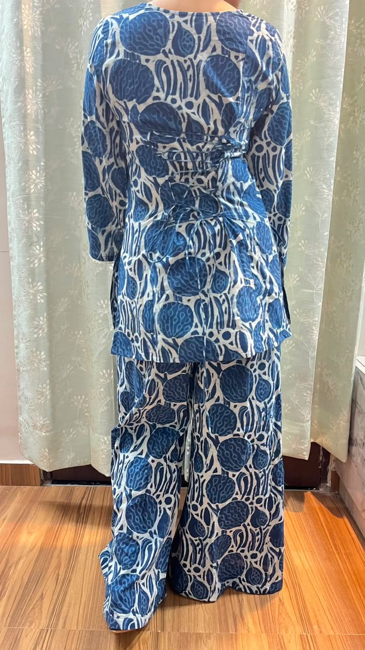 Indigo Back Dori Coord Set