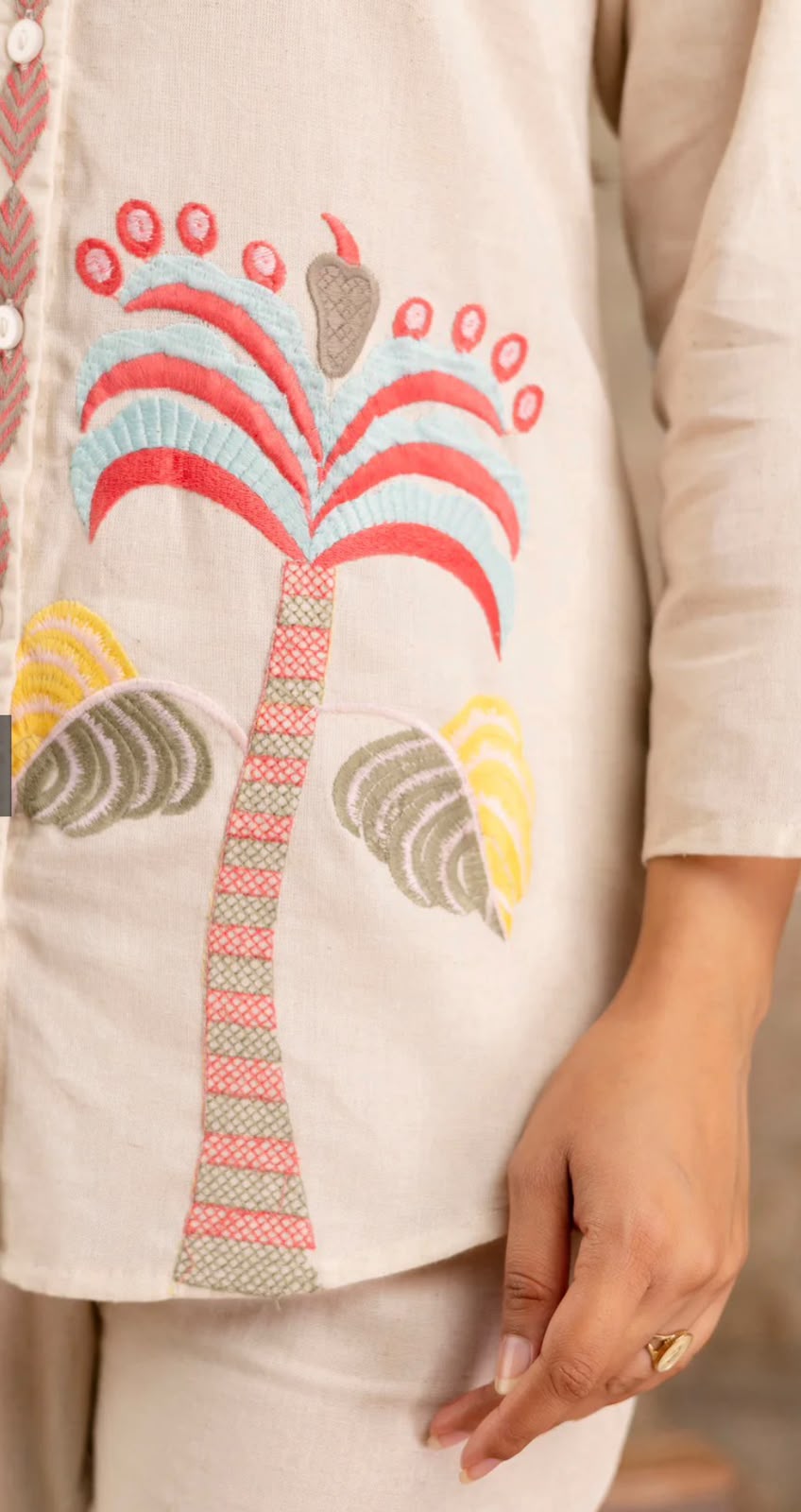 Pure Cotton Flex Embroidered Co-Ord Set