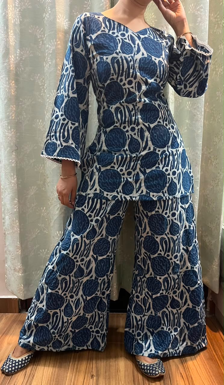 Indigo Back Dori Coord Set