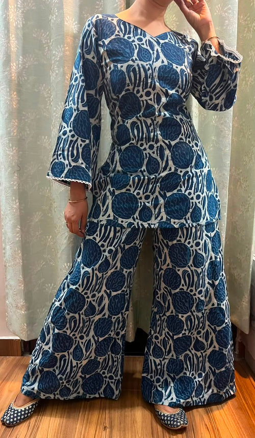 Indigo Back Dori Coord Set