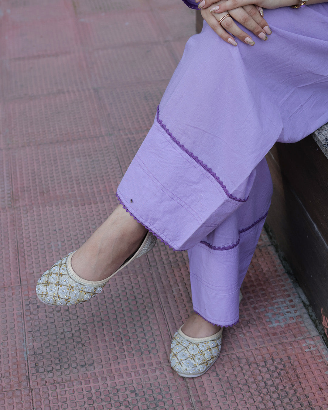 Lavender Cotton Kurta Set