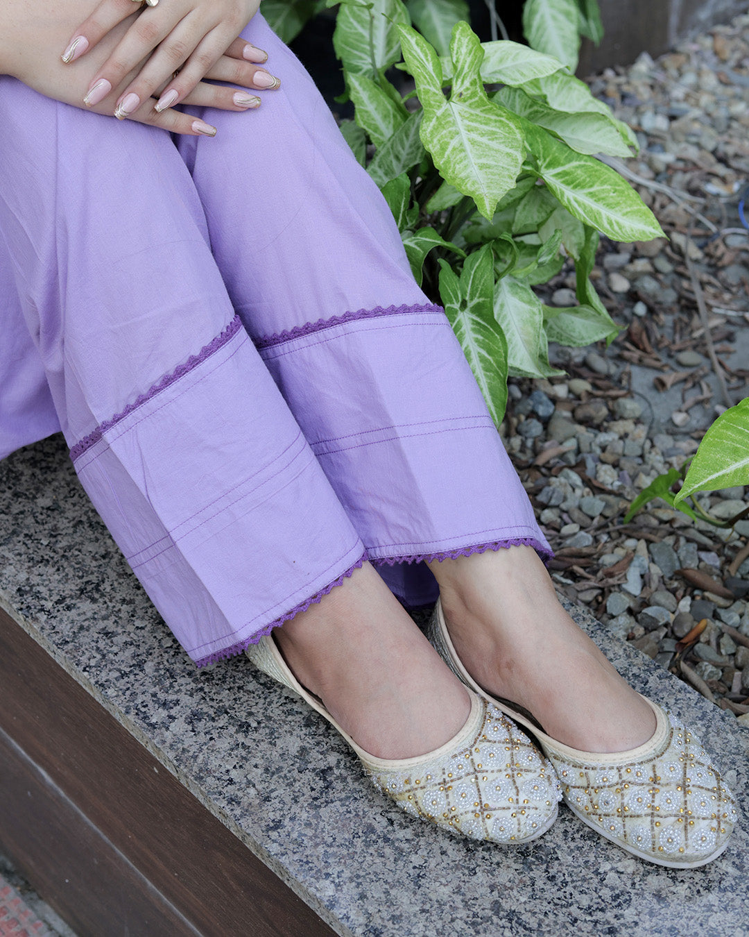 Lavender Cotton Kurta Set