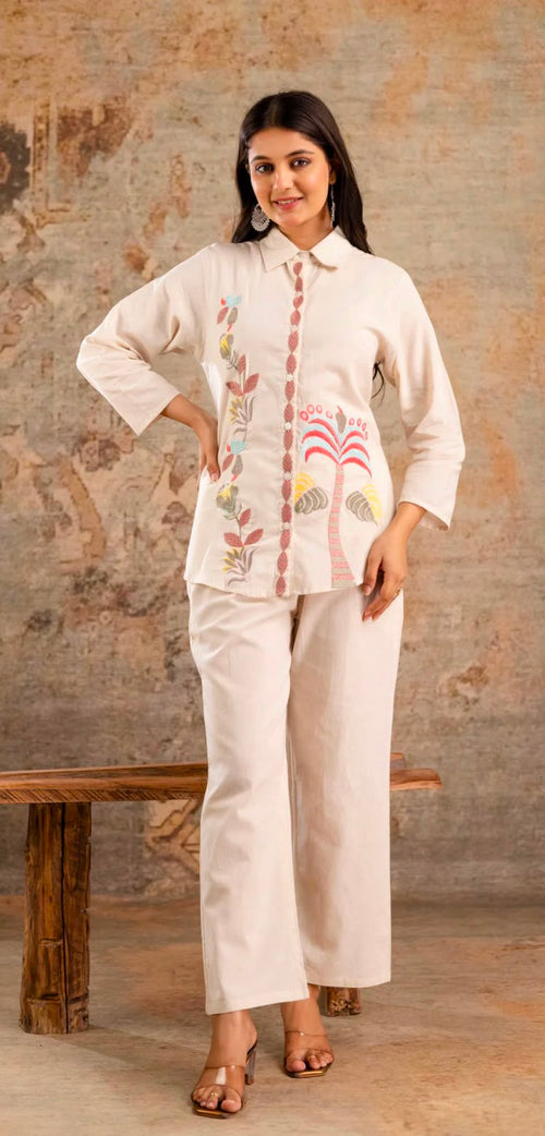 Pure Cotton Flex Embroidered Co-Ord Set