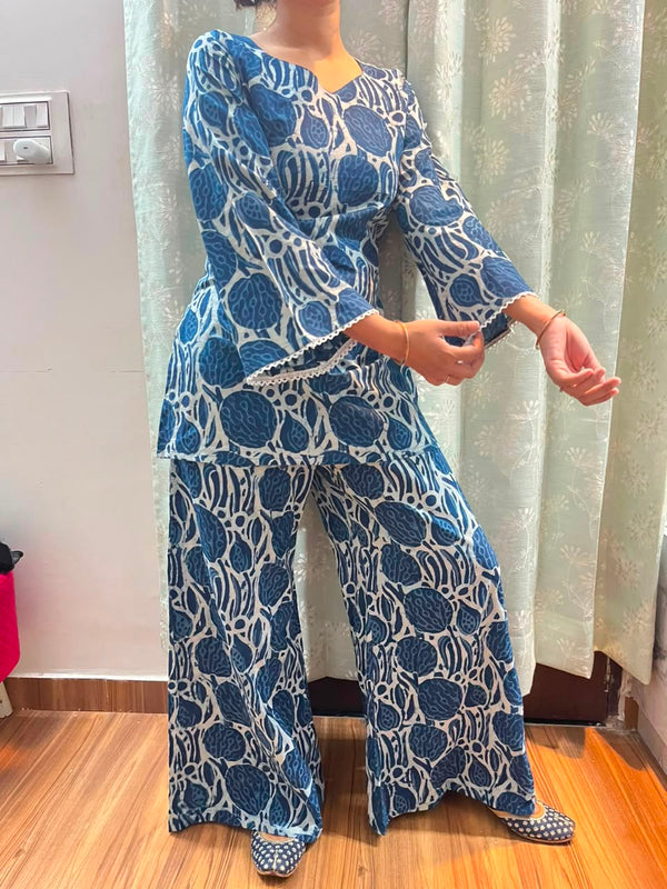 Indigo Back Dori Coord Set